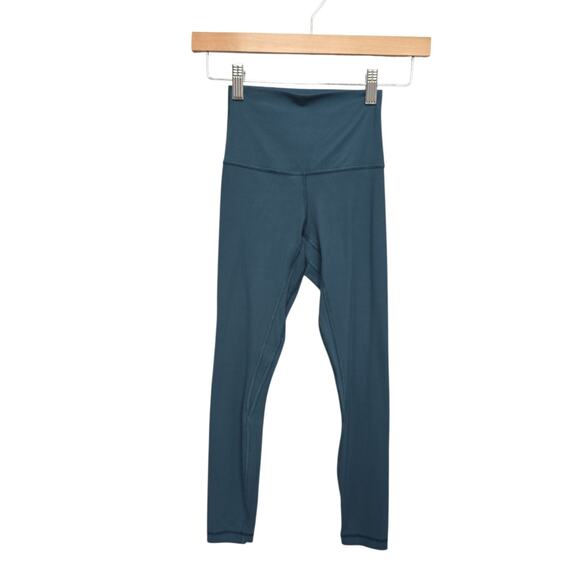 Lululemon Align Ribbed High-Rise Pant 25"‎ Teal Blue 2022 W5FJTS Nulu Size 0 - Picture 1 of 9